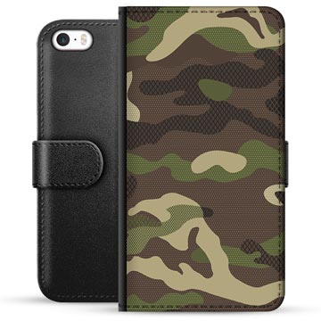 Husă portofel premium pentru iPhone 5/5S/SE - Camo