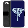 Husa portofel premium pentru iPhone 5/5S/SE - Elefant