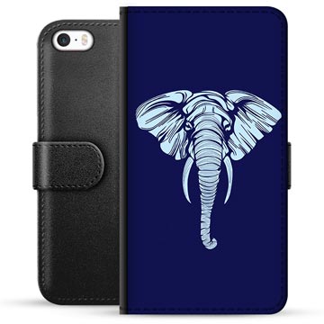 Husa portofel premium pentru iPhone 5/5S/SE - Elefant