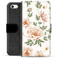Husă portofel premium pentru iPhone 5/5S/SE - Florală