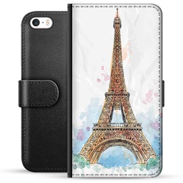 Husa portofel premium pentru iPhone 5/5S/SE - Paris