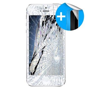 Reparație Ecran LCD cu Folie Protecție Ecran iPhone 5S - Alb