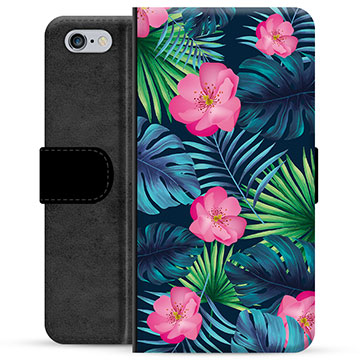 Husă Portofel Premium - iPhone 6 / 6S - Floare Tropicală