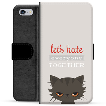 Husă Portofel Premium - iPhone 6 / 6S - Angry Cat
