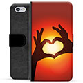 Husă Portofel Premium - iPhone 6 / 6S - Silueta Inimii