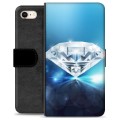 Husă portofel premium pentru iPhone 7/8/SE (2020)/SE (2022) - diamant