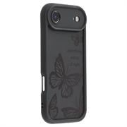 iPhone Air Husă TPU cu imprimeu de fluturi - Negru