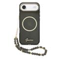 Husă cu curea iPhone Air Guess IML Glitter Script - Compatibilă cu MagSafe