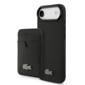 Husă MagSafe și suport magnetic pentru carduri iPhone Air Lacoste Iconic Petit Pique - Negru