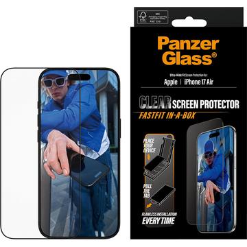 Protector de ecran din sticlă călită iPhone Air PanzerGlass Ultra-Wide Fit cu FastFit In-A-Box - 9H - Margine neagră