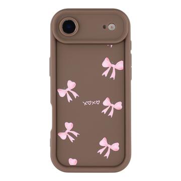 Husă TPU rezistentă la șocuri iPhone Air cu margini ridicate - maro / fundă
