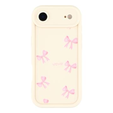 Husă TPU rezistentă la șocuri iPhone Air cu margini ridicate - alb / fundă