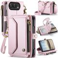 Husă portofel CaseMe C36 iPhone Duo cu protecție RFID - Roz