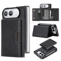 Husă-portofel magnetică cu trei compartimente pentru iPhone Fold – Negru