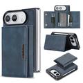 Husă-portofel magnetică cu trei compartimente pentru iPhone Fold – Albastră