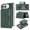 Husă-portofel magnetică cu trei compartimente pentru iPhone Fold – verde