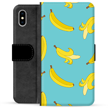 Husa portofel premium pentru iPhone X / iPhone XS - Banane