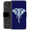 Husa portofel premium pentru iPhone X / iPhone XS - Elefant