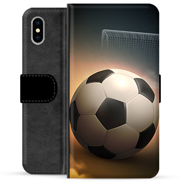 Husă portofel premium pentru iPhone X / iPhone XS - Fotbal