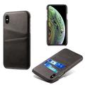 Husă din plastic acoperit cu sloturi pentru carduri iPhone X/XS KSQ - Neagră