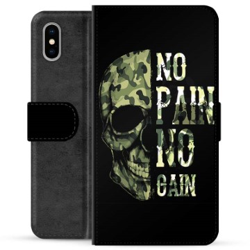 Husă Portofel Premium - iPhone X / iPhone XS - No Pain, No Gain