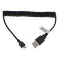 Cablu Spiral Micro USB - Negru - 0,5m-1,2m