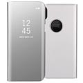 Husă Flip iPhone X / iPhone XS - Luxury Series Mirror View - Argintiu
