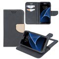 Husă portofel universală pentru smartphone Smart & Fancy - 5,5" - Negru / Bej