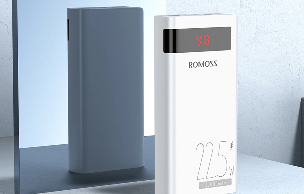 Romoss Sense 8PF Power Bank 30000mAh - 22.5W, PD, QC, FCP - Alb