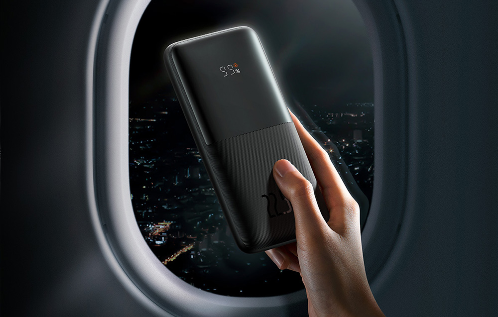 Baseus Bipow Pro Digital Display Fast Charge Power Bank 10000mAh/22.5W - 2xUSB, USB-C - Negru