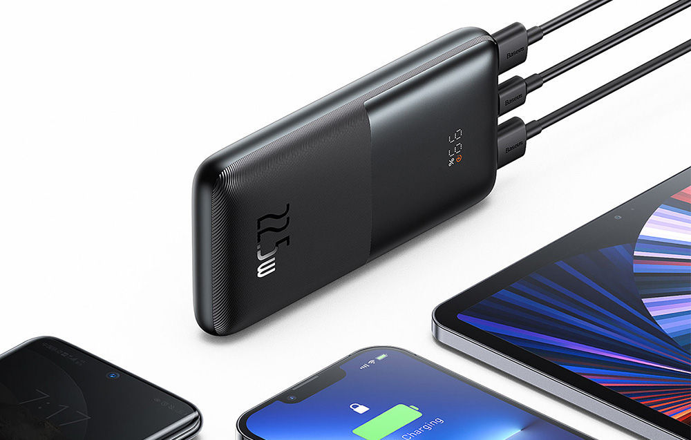 Baseus Bipow Pro Digital Display Fast Charge Power Bank 10000mAh/22.5W - 2xUSB, USB-C - Negru