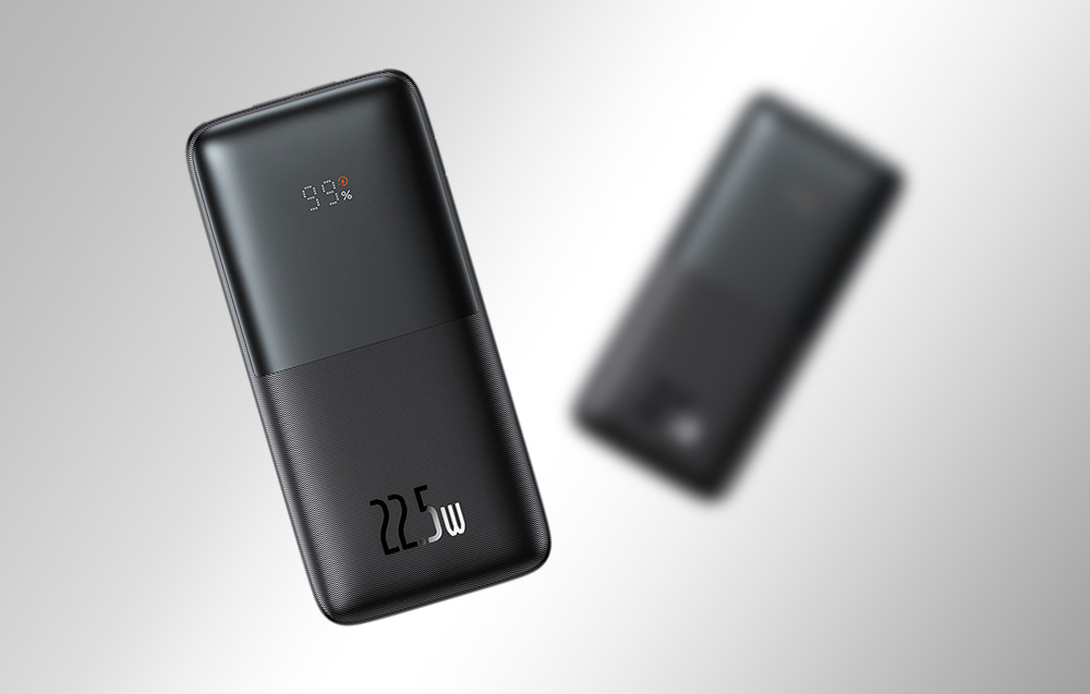 Baseus Bipow Pro Digital Display Fast Charge Power Bank 10000mAh/22.5W - 2xUSB, USB-C - Negru