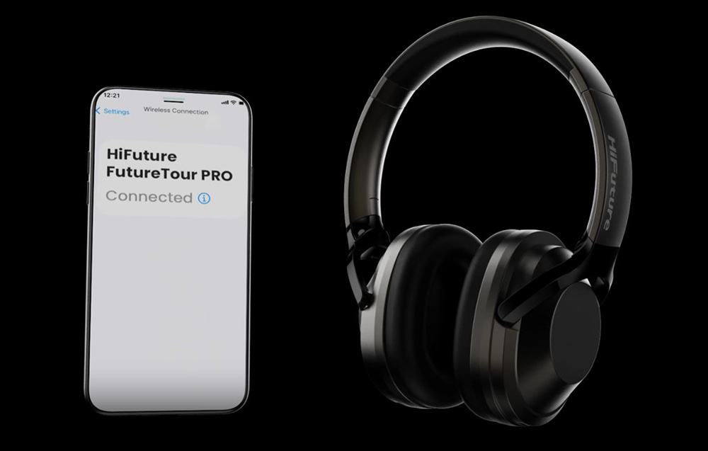 Căști fără fir HiFuture FutureTour Pro - ANC, Bluetooth 5.2 - Negru