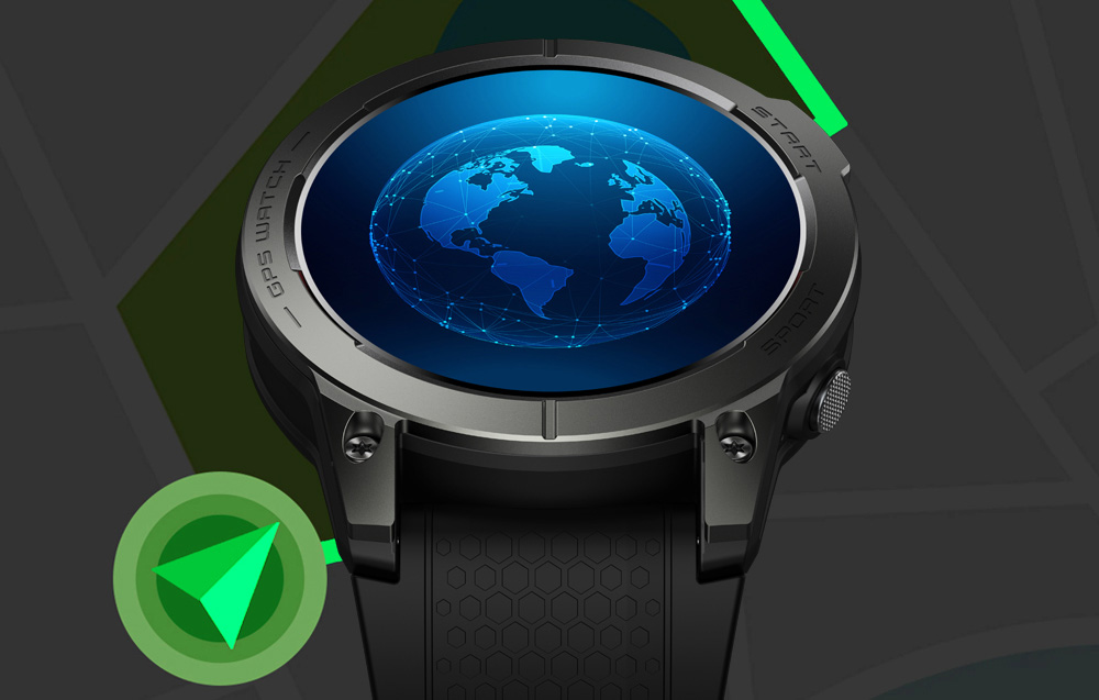 Zeblaze Stratos 3 Smartwatch cu GPS, ecran Ultra HD AMOLED - negru