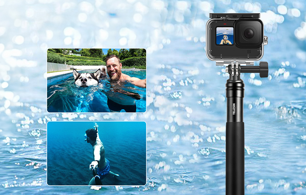 Telesin GP-MNP-090-S Sport Camera Selfie Stick / Trepied - Negru