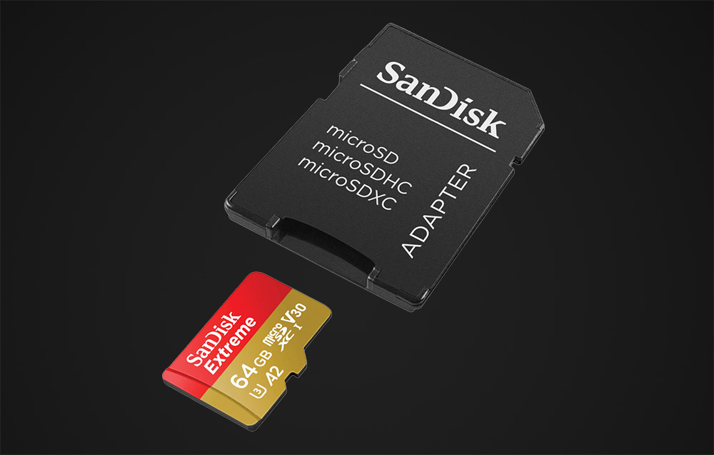 Card de memorie SanDisk Extreme microSDXC UHS-I U3 SDSQXAH-064G-GN6AA - 64GB