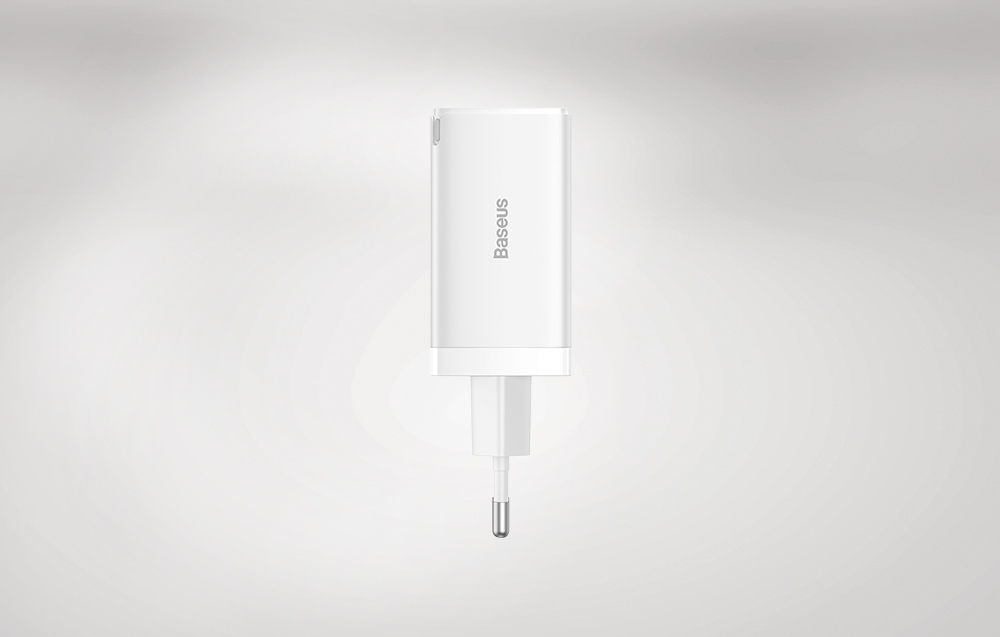 Încărcător de perete Baseus GaN5 Pro 65W - 2xUSB-C, USB-A - alb