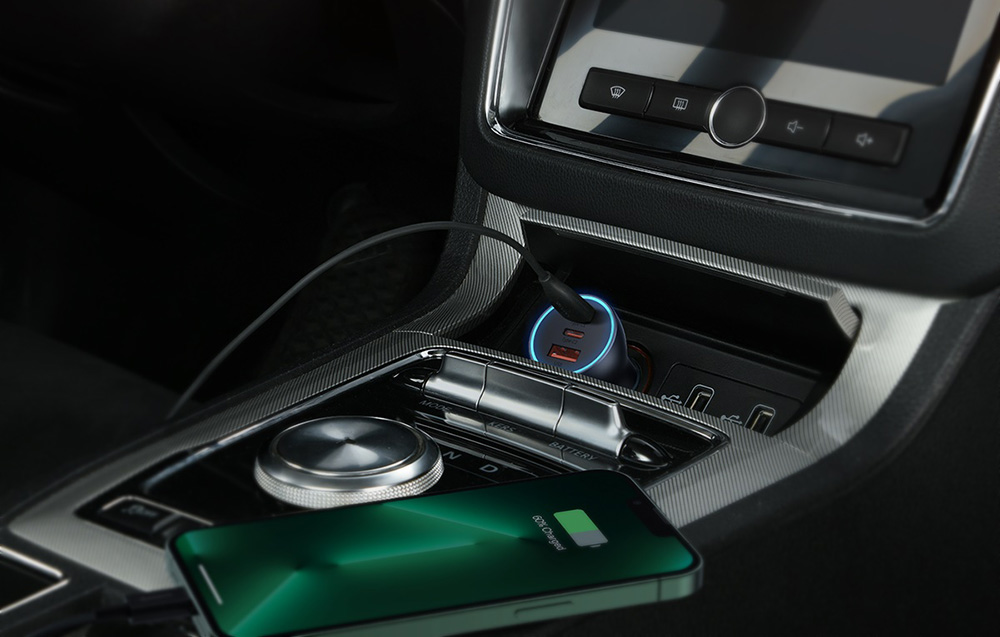 Baseus Golden Contactor Pro Car Charger 65W - 2xUSB-C, 1x USB - Gri